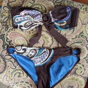 Boho Bandeau Bikini, size Small